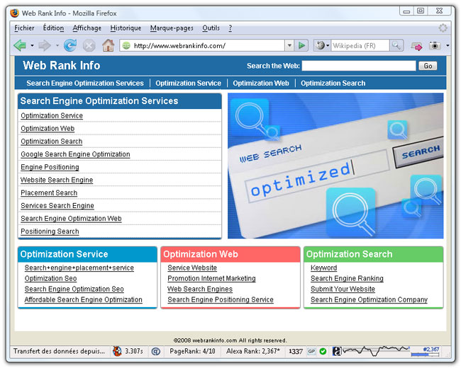 Web Rank Info détourné